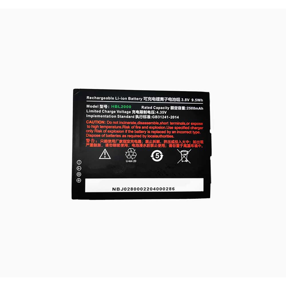 3.8V 2500mAh HBL2000 POS Terminals & Machines for Urovo i2000