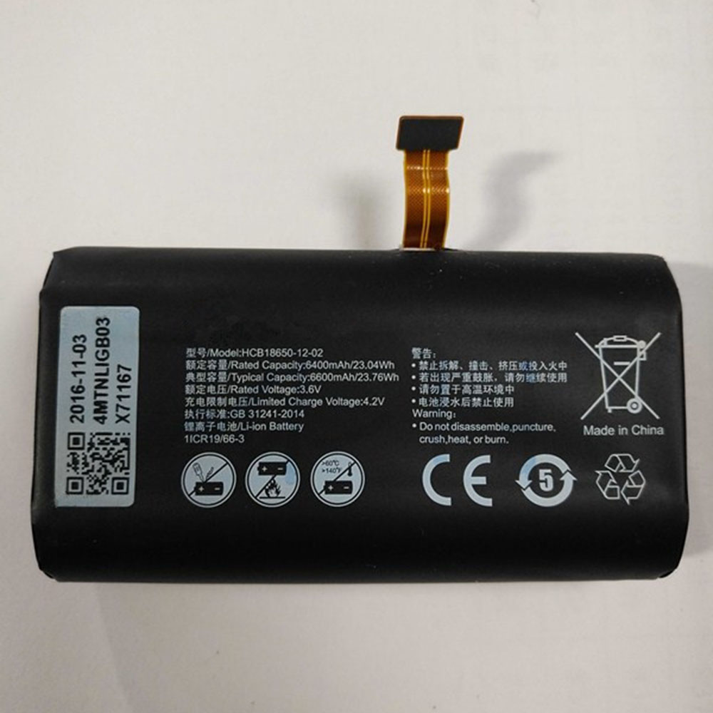 3.6V 6400mAh HCB18650-12-02 Smartphone Battery for Huawei Mobile WiFi Pro 2 E5885LS-93A