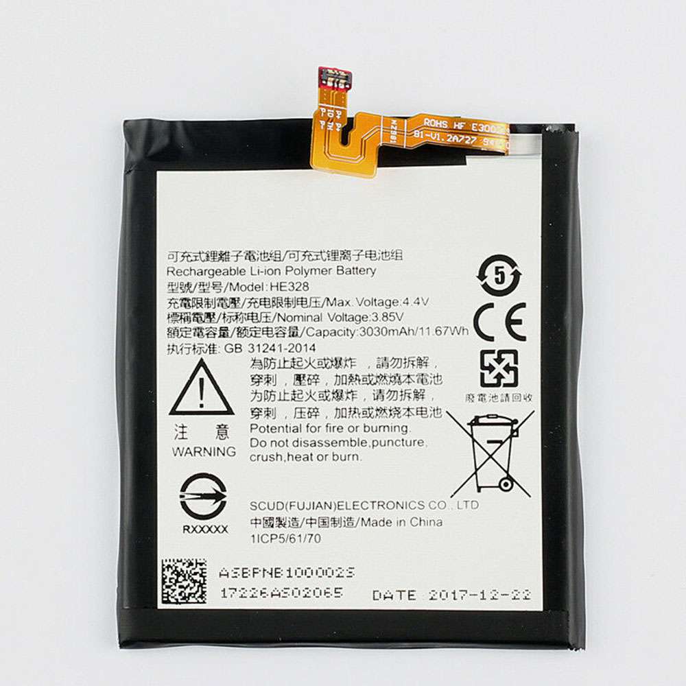 3.85V/4.4V 3030mAh/11.67WH Nokia 8 TA-1004 Replacement Battery