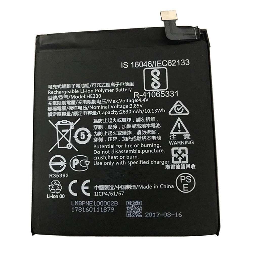 3.85V/4.4V 2630MAH/10.13WH HE330 Smartphone Battery for Nokia 330