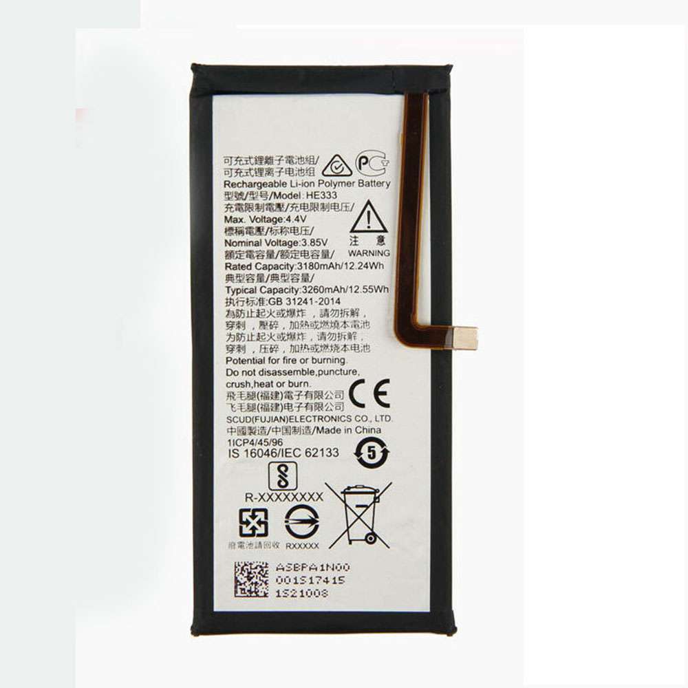 3.85V/4.40V 3180mAh/12.24WH HE333 Smartphone Battery for Nokia 8 Sirocco