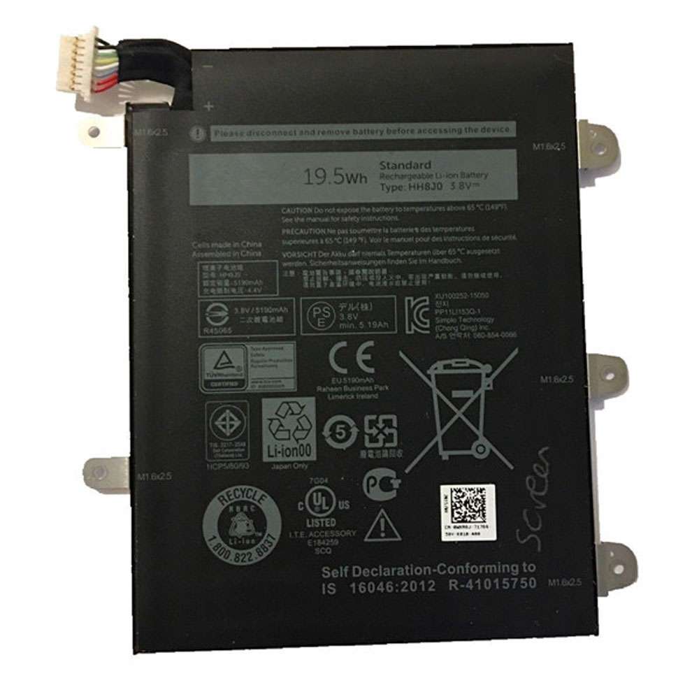 3,8V 19.5Wh DELL Venue 8 Pro 5855 T03D 5845 Laptop Series Replacement Battery