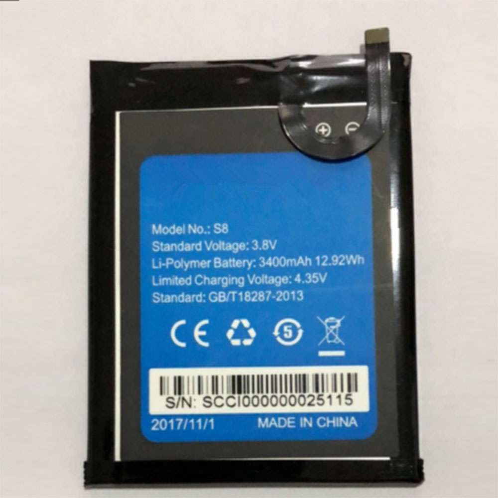 3.8V/4.35V 3400mAh/12.92WH S8 Smartphone Battery for HOMTOM S8