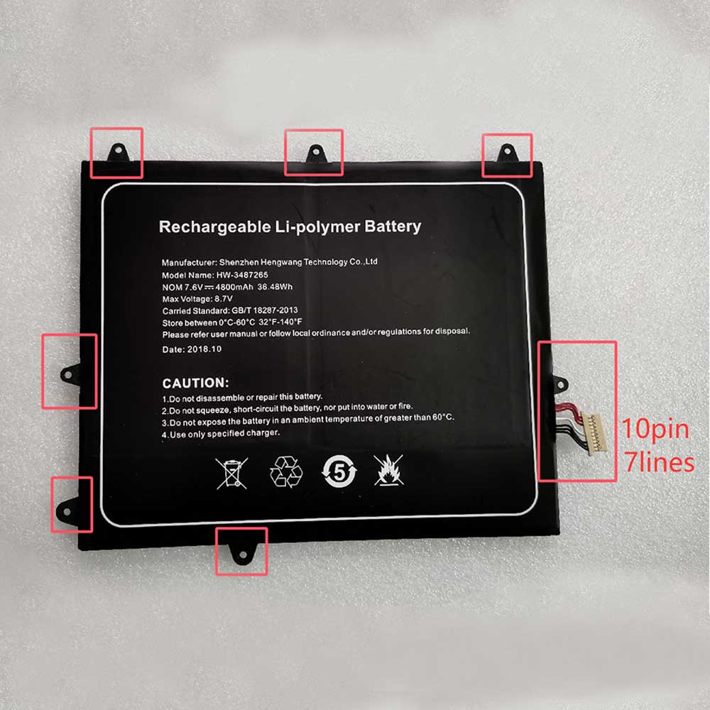 7.6V 4800mAh HW-3487265 Laptop Battery for Trekstor Primebook C11