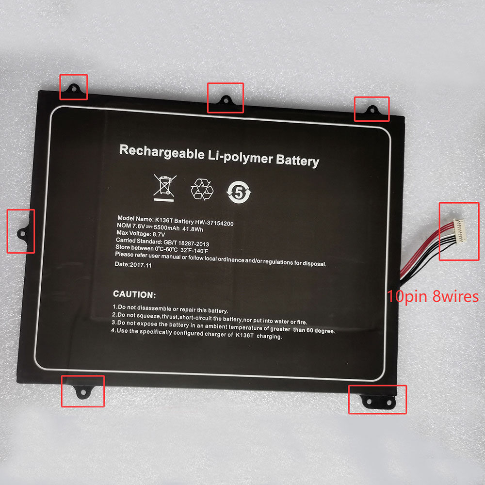 7.6V 5500mAh/41.8Wh HW-37154200 Laptop Battery for Trekstor HW-37154200