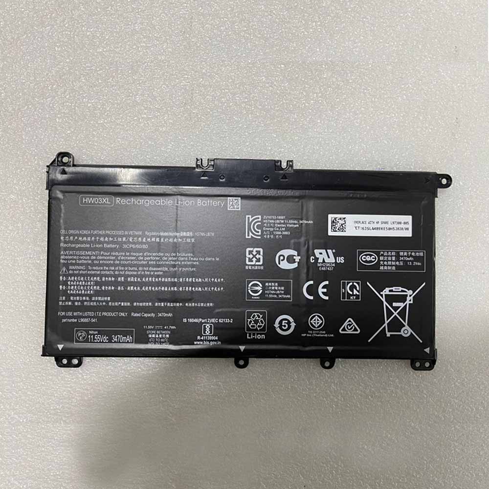 11.55V/13.2V 41.7Wh /3470mAh HW03XL Laptop Battery for HP 15-EG0067ST 15-EG0027OD