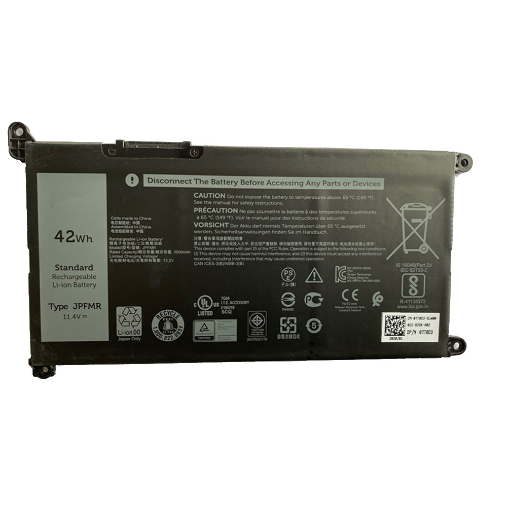 11.4V/13.2V 42Wh JPFMR Laptop Battery for Dell 3400 5488 5493 5593