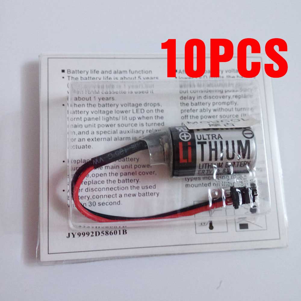 3.6V 1200mah JZSP-BA01 PLC Battery for Toshiba JZSP-BA01 YASKAWA PLC with ER3V/3.6V black plug 10pcs