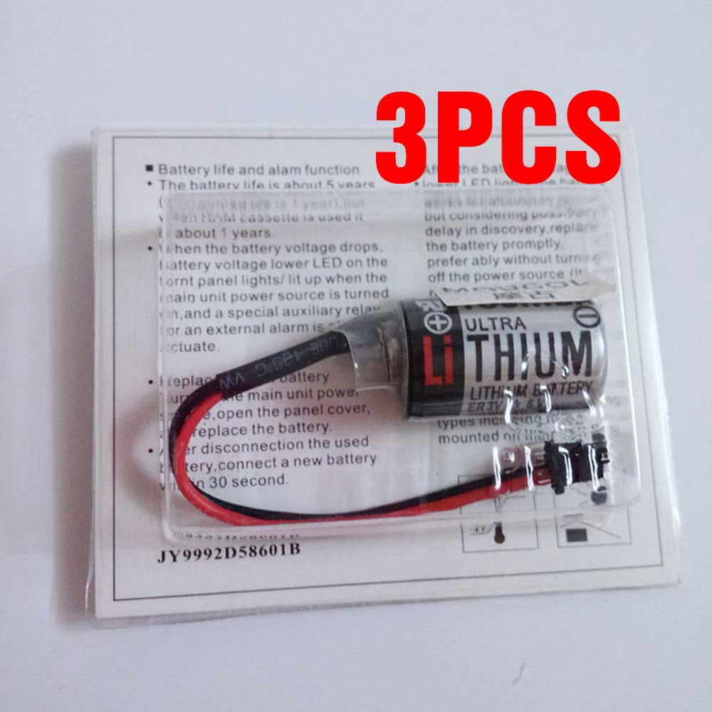 3.6V 1200mah JZSP-BA01 PLC Battery for Toshiba JZSP-BA01 YASKAWA PLC with ER3V/3.6V black plug