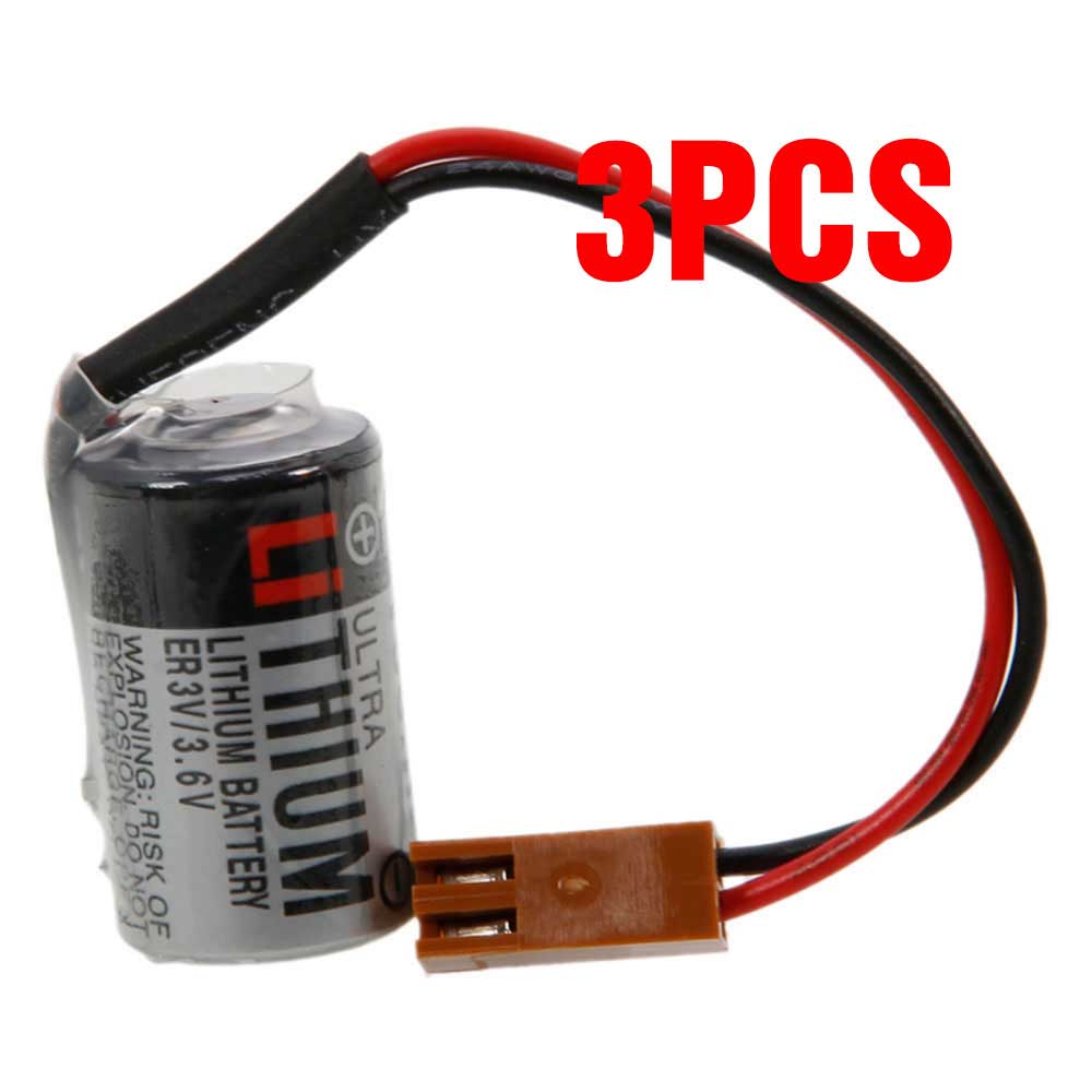 3.6V 1200mah JZSP-BA01 PLC Battery for Toshiba JZSP-BA01 YASKAWA PLC with ER3V/3.6V brown plug