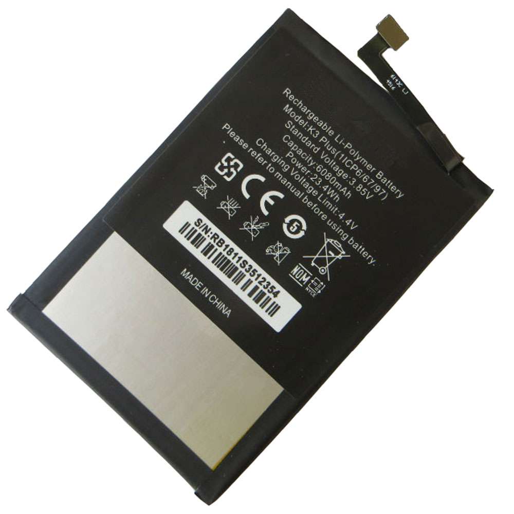 3.85V/4.4V 6080MAH/23.4WH OUKITEL K3 PLUS (1ICP6/67/97) Replacement Battery