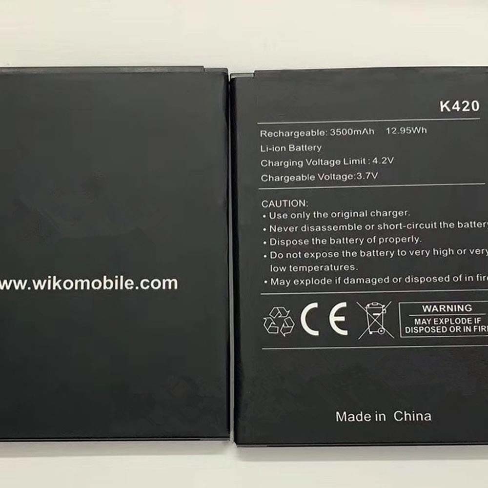 3.85V/4.4V 3650mAh/14.05WH Wiko K420 Replacement Battery