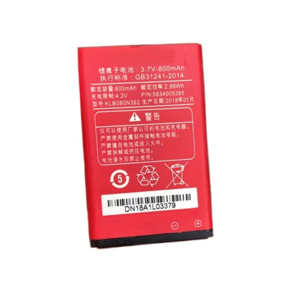 3.7V 800 mAh/2.96Wh KLB080N392 Smartphone Battery for Konka KLB080N392