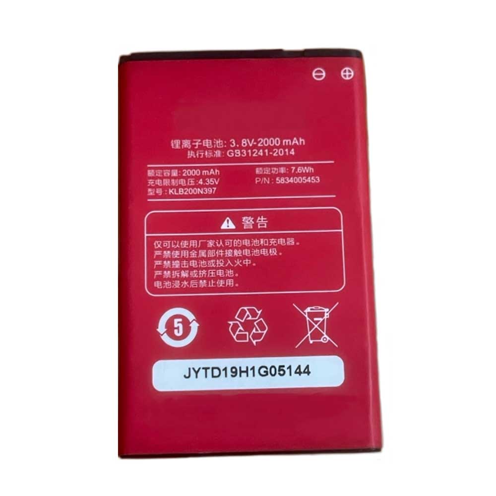 3.8V 2000mAh KLB200N397 Smartphone Battery for Konka KLB200N397