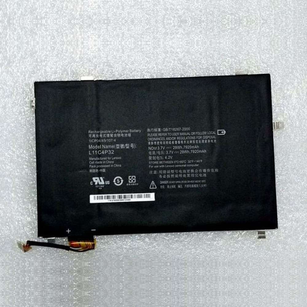 3.7V 29Wh/7920mAh L11C4P32 Tablet Battery for Lenovo 1ICP04/45/107-4 Series