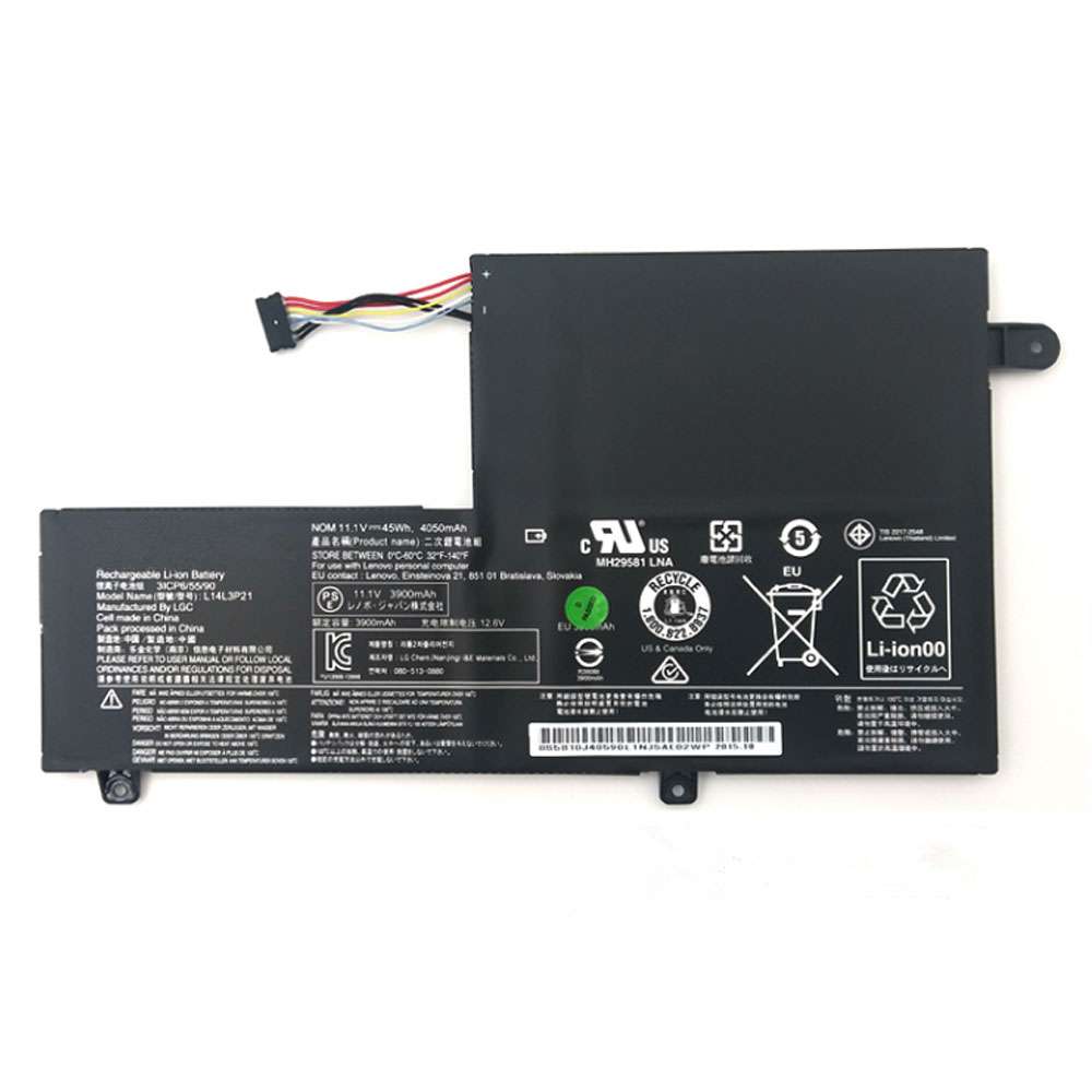 11.1V 45Wh/4050mAh L14M3P21 Laptop Battery for Lenovo Edge 2-1580 FLEX 3 1580 Yoga 500