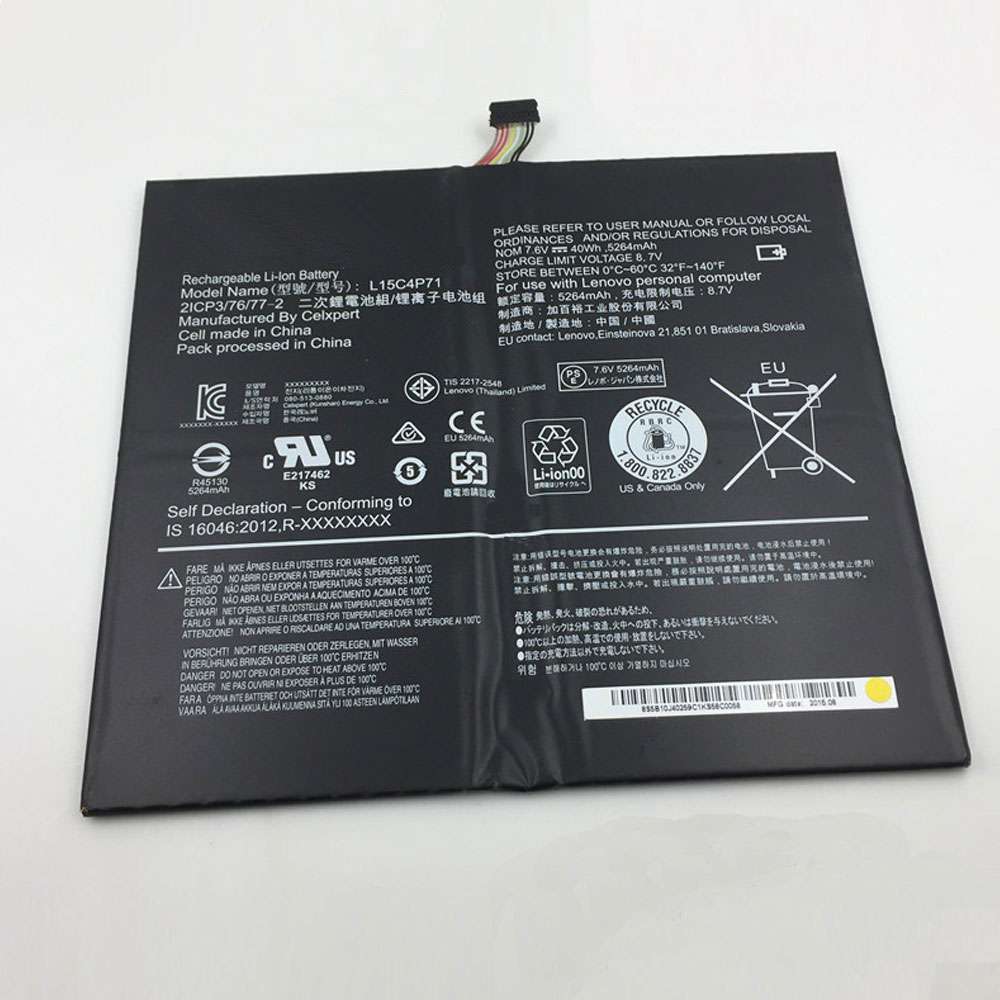 7.6V 40Wh/5500mAh L15C4P71 Tablet Battery for Lenovo MIIX 700 MIIX 700-12ISK Series