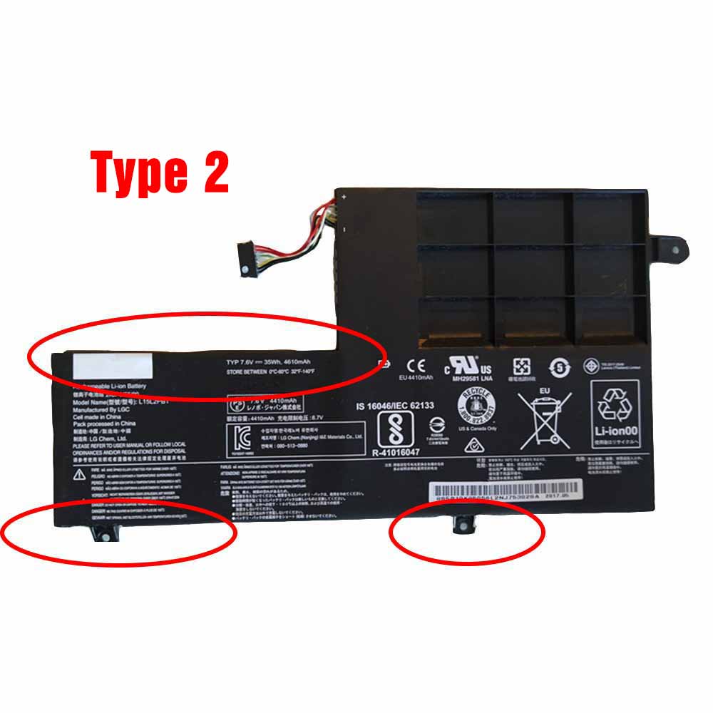 7.5V/8.7V 4610mAh/35WH L15L2PB1 Laptop Battery for Lenovo Yoga 510 5B10K84491