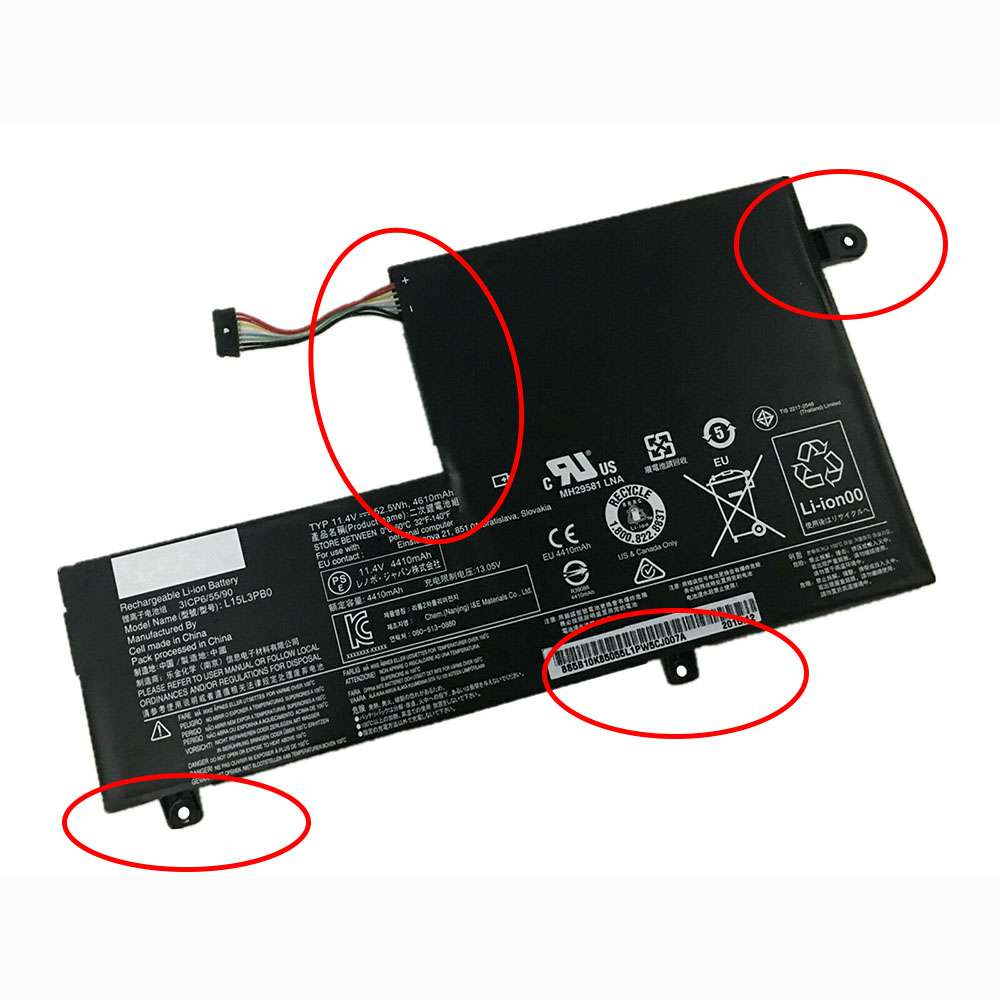 11.4V 52.5Wh/4645mAh L15M3PB0 Tablet Battery for Lenovo Yoga 510 Ideapad Flex 4-1470 1480 1580