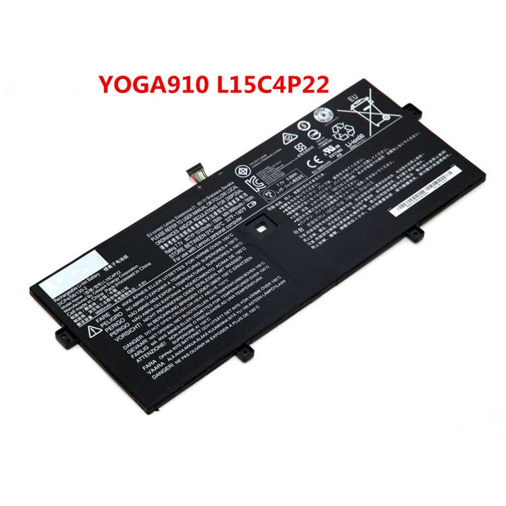 7.6V 8160mAh/62Wh L15C4P21 Laptop Battery for Lenovo Yoga 910 Yoga 5 Pro Series