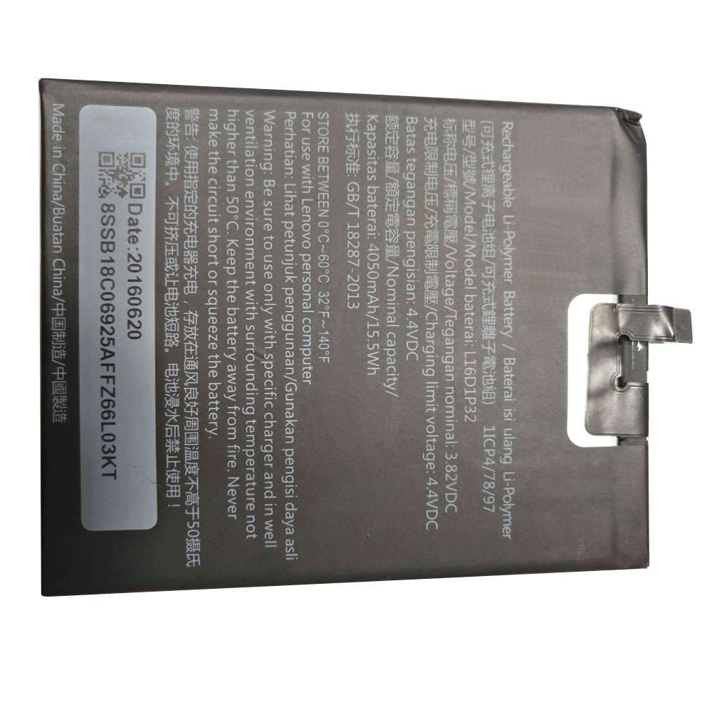 3.82V 4050mAh L16D1P32 Smartphone Battery for Lenovo Tablet Smart Phone