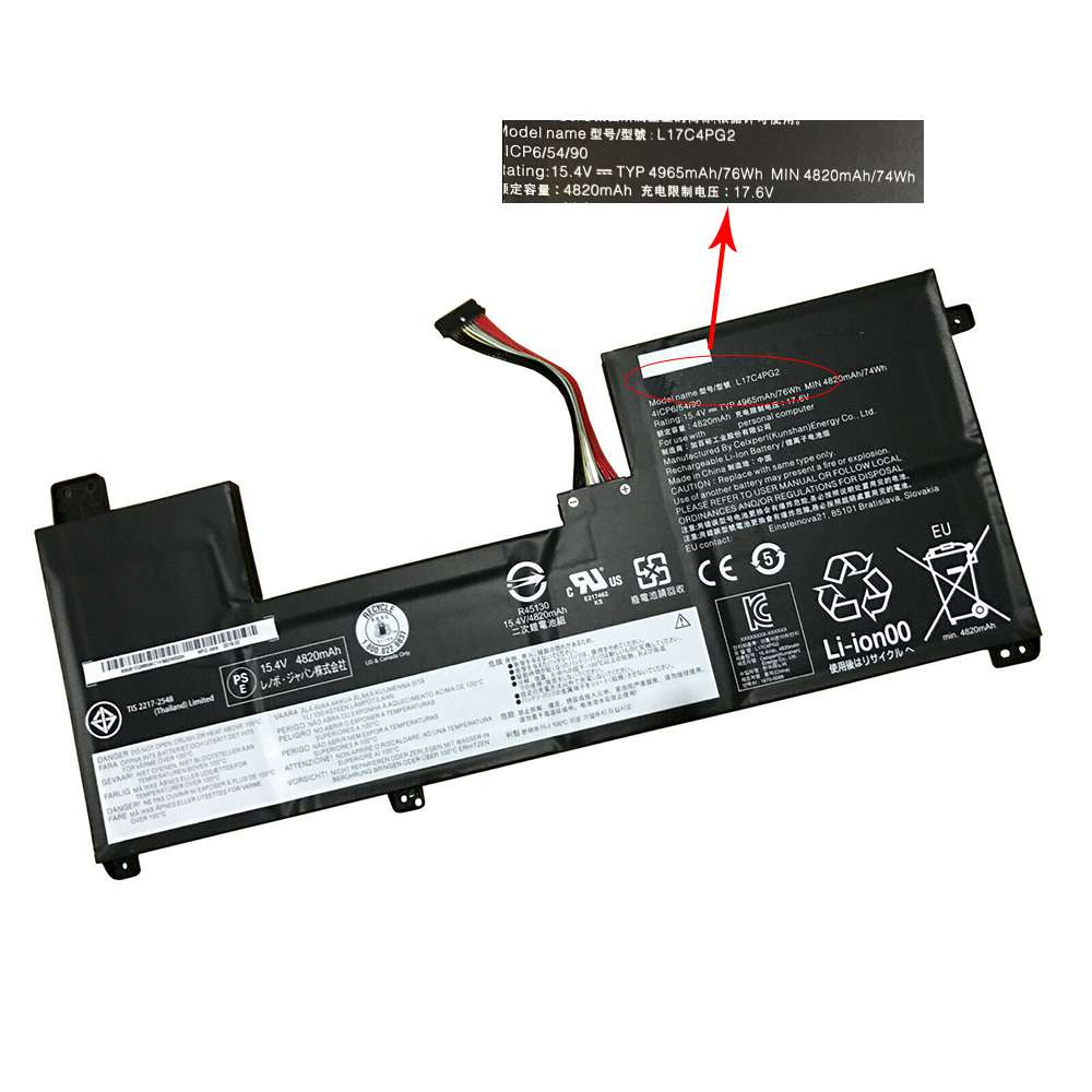 15.4V/15.36V 76Wh Lenovo Legion Y730-17ICH Y740-17ICH L17M4PG2 Replacement Battery