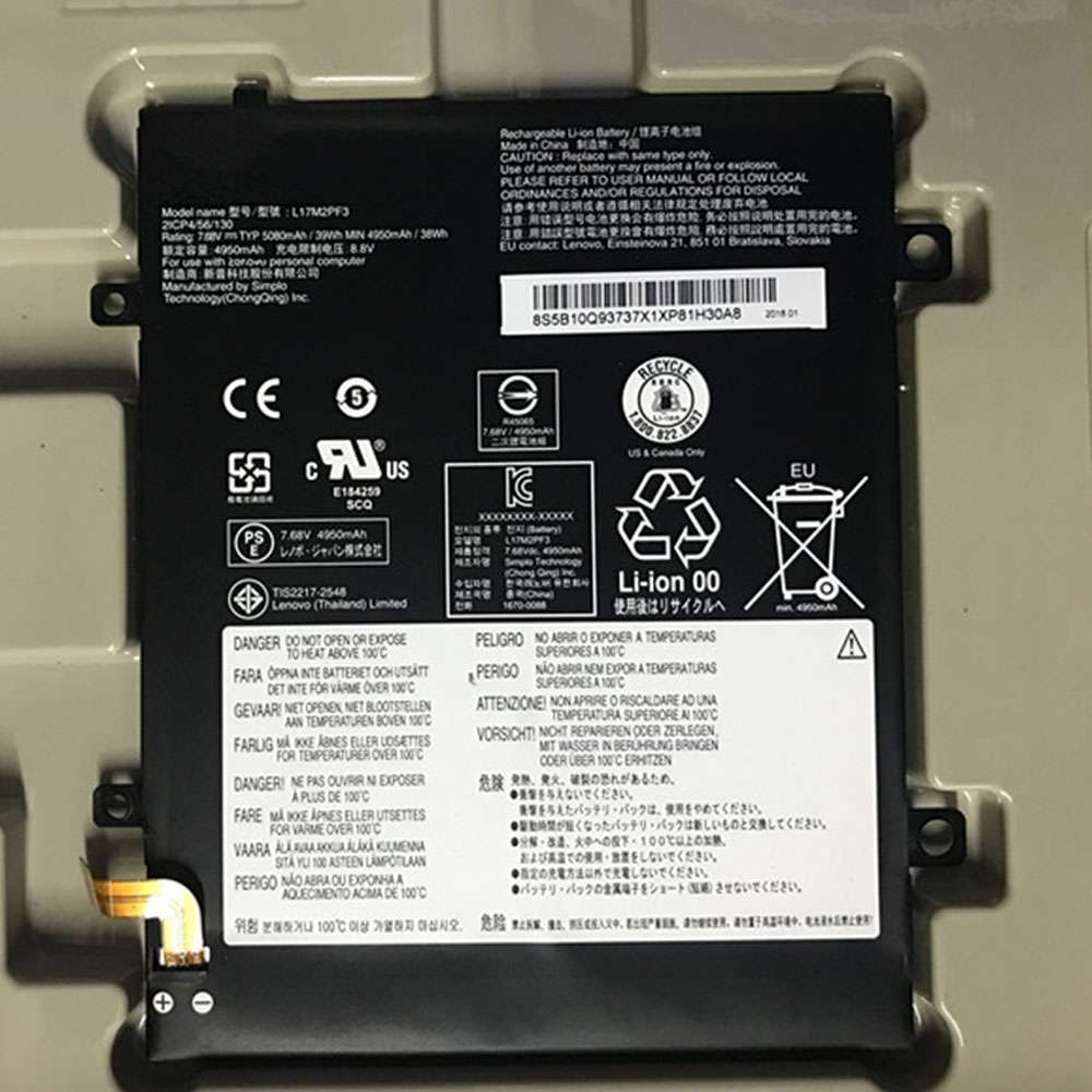 11.4V/13.2V 4255mAh/51Wh L17L2PF3 Laptop Battery for Lenovo 5B10Q93737 928QA230H