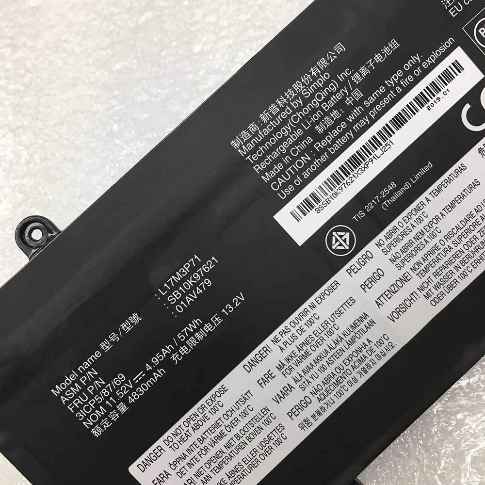 Lenovo ThinkPad T480S 01AV478 01AV479 battery
