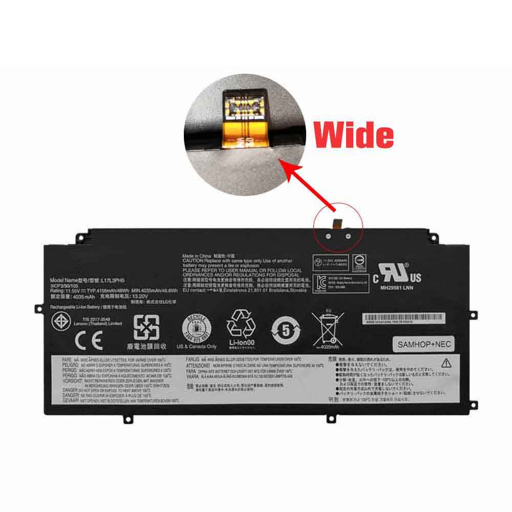 11.5V 13.2V 48Wh 4156mAh L17L3PH0 Laptop Battery for Lenovo L17M3PH0 5B10Q41209 5B10Q41210