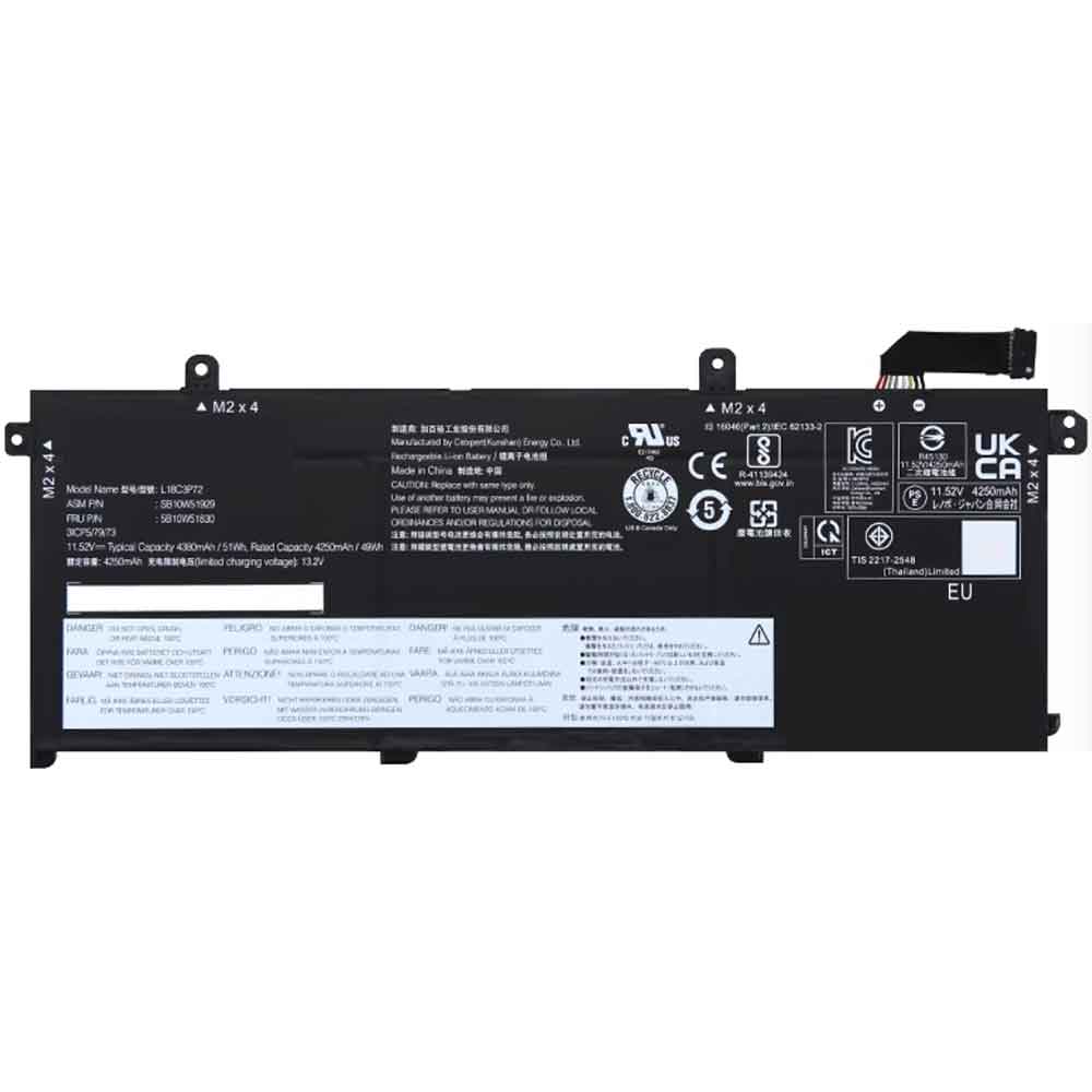 11.52V 4250mAh L18C3P72 Laptop Battery for Lenovo ThinkPad T490 P43S