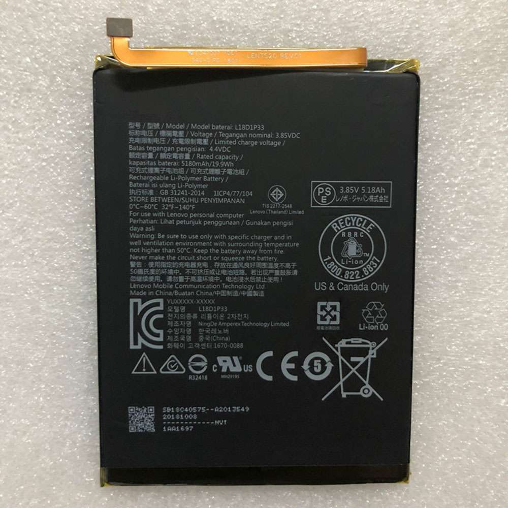 3.85V/4.4V 5180mAh/19.9WH Lenovo V7 Tablet With Tools Replacement Battery