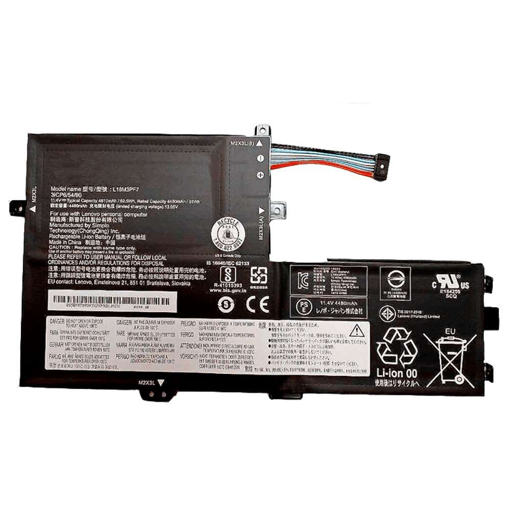 11.4V/13.05V 4610MAH/52.5WH L18C3PF7 Laptop Battery for Lenovo Ideapad C340 S340-14API S340-15IWL