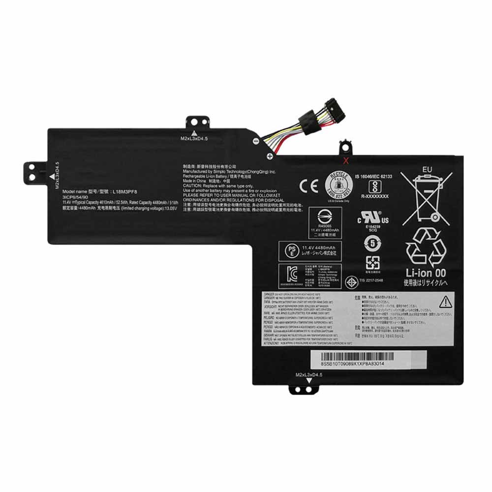 11.34V/11.4V 4610mAh/52.5Wh L18M3PF8 Laptop Battery for Lenovo Ideapad S540 15 S540-15IML