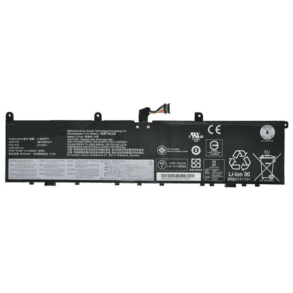 15.36V/17.6V 5235mAh/80WH L18M4P71 Laptop Battery for Lenovo ThinkPad P1 2019-20QT000RGE