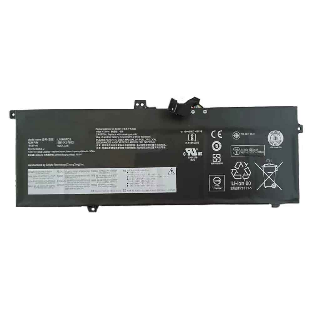 11.46V 4080mAh L18M6PD3 Laptop Battery for Lenovo X390 X395 TP00106A L18M6P-D3