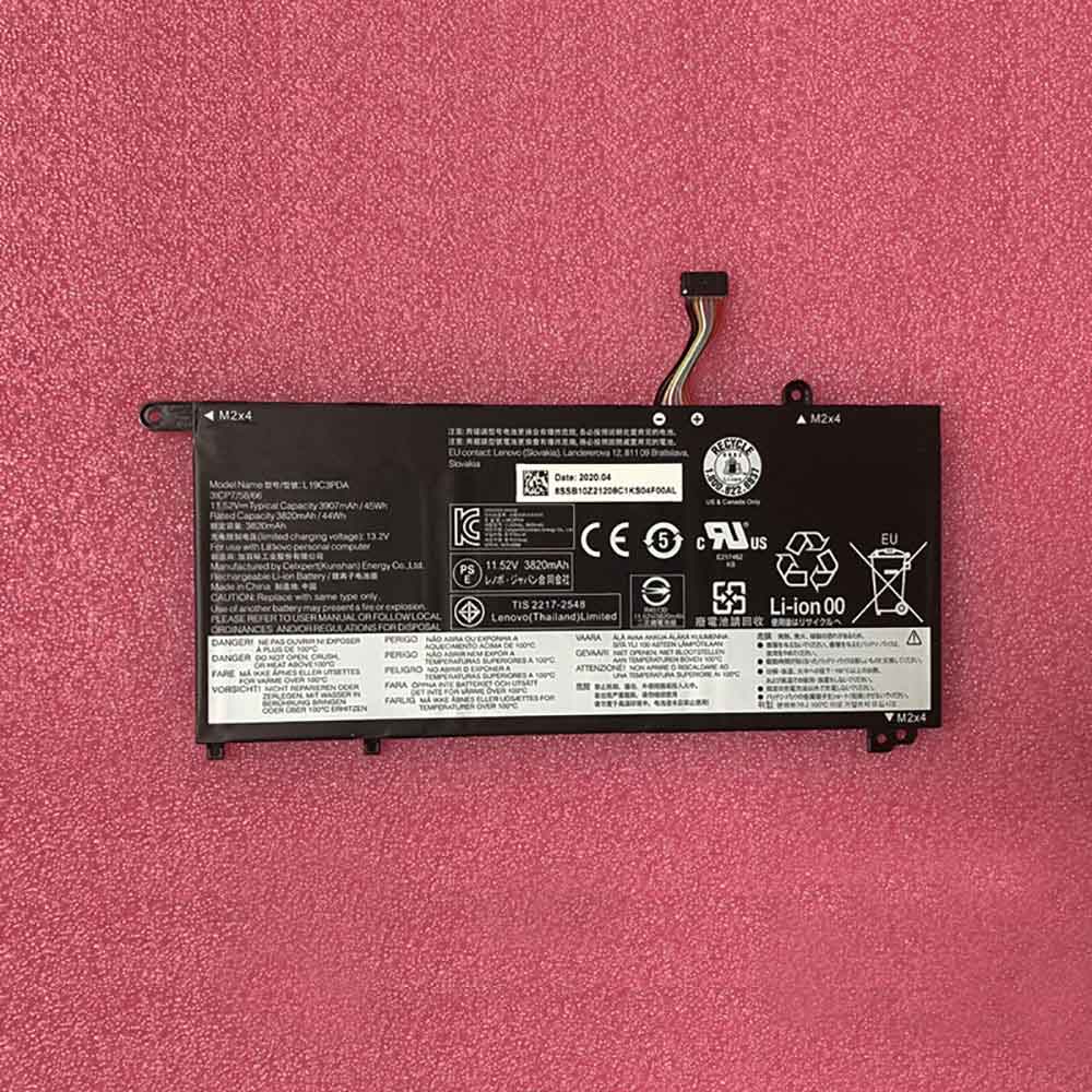 11.52V 13.2V 45Wh 3907mAh L19C3PDA Laptop Battery for Lenovo K4e-IML