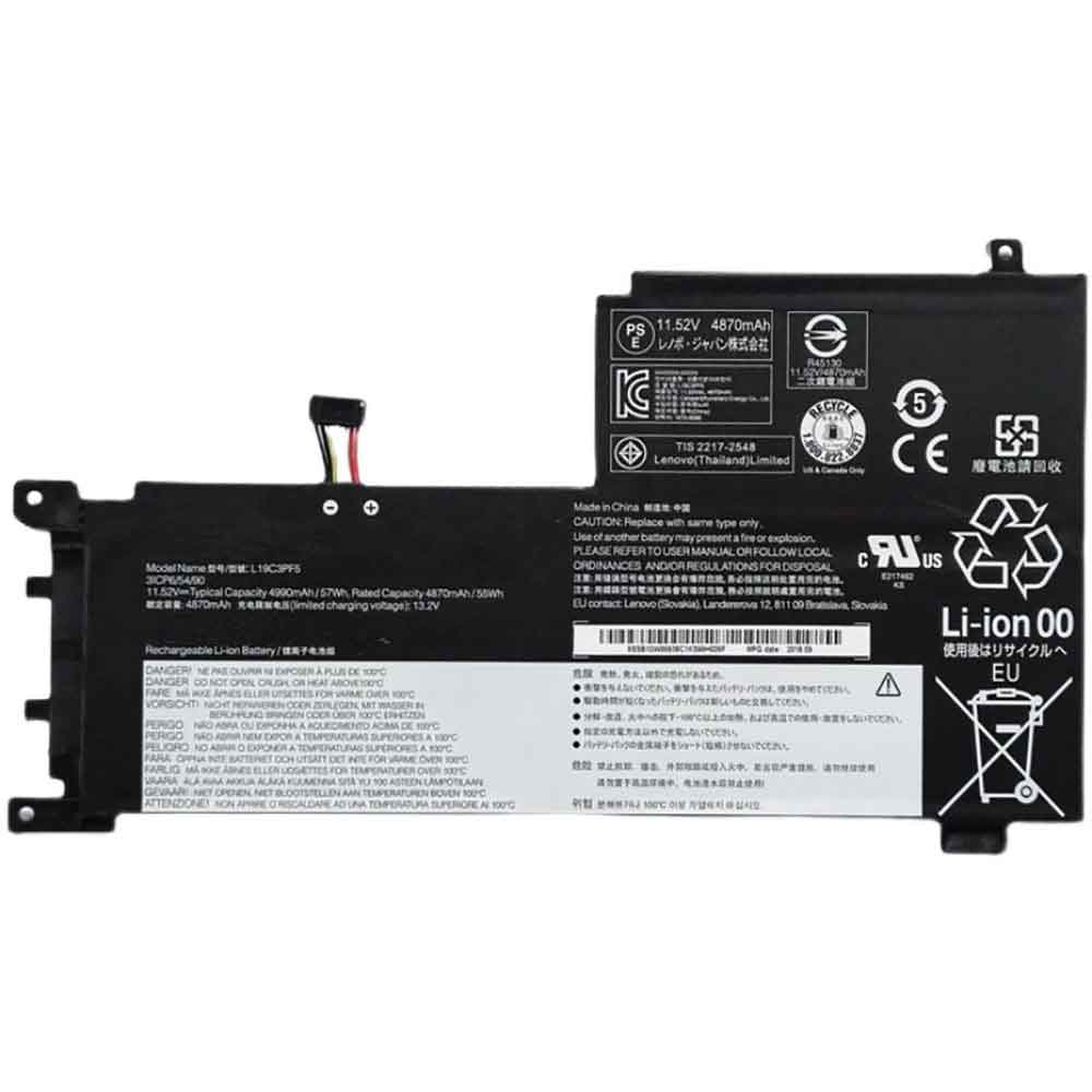 11.52V 13.2V 57Wh 4990mAh L19C3PF5 Tablet Battery for Lenovo IdeaPad 5 15IIL05 15.6
