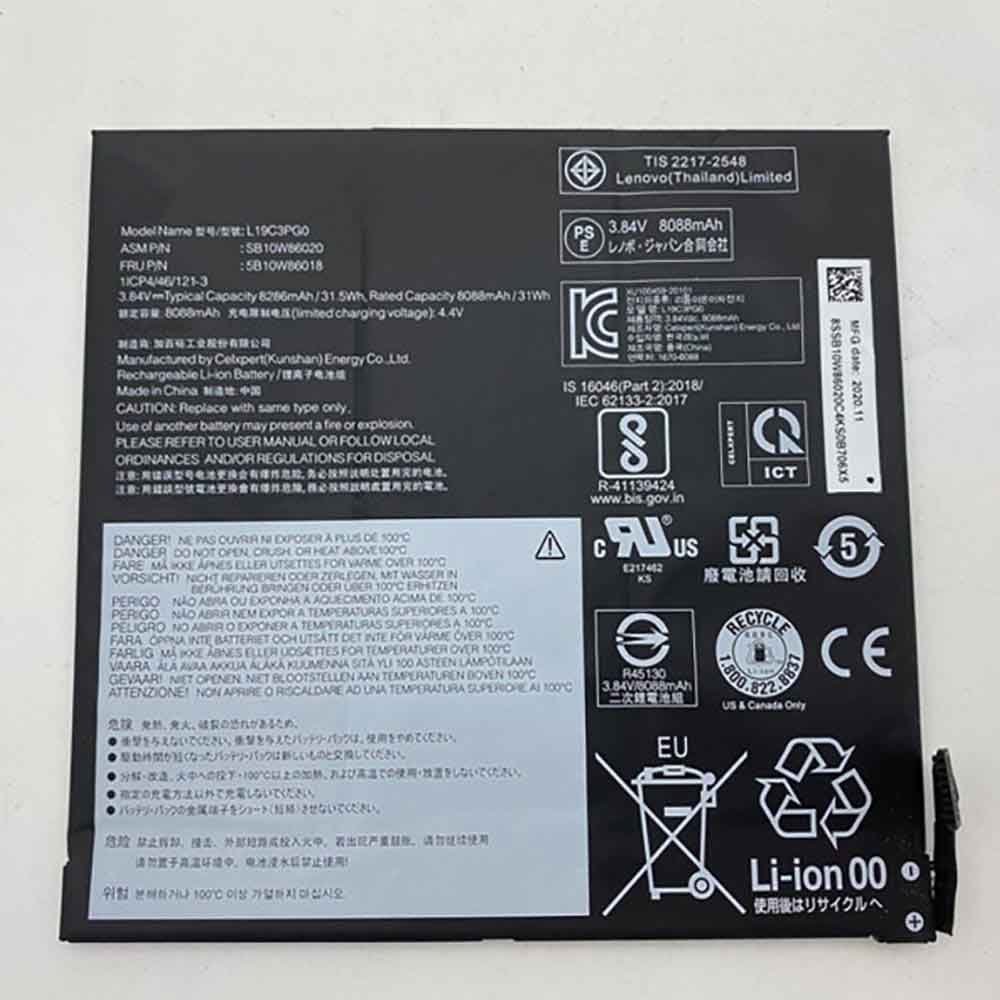 3.84V 31Wh L19C3PG0 Tablet Battery for Lenovo Chromebook 10E