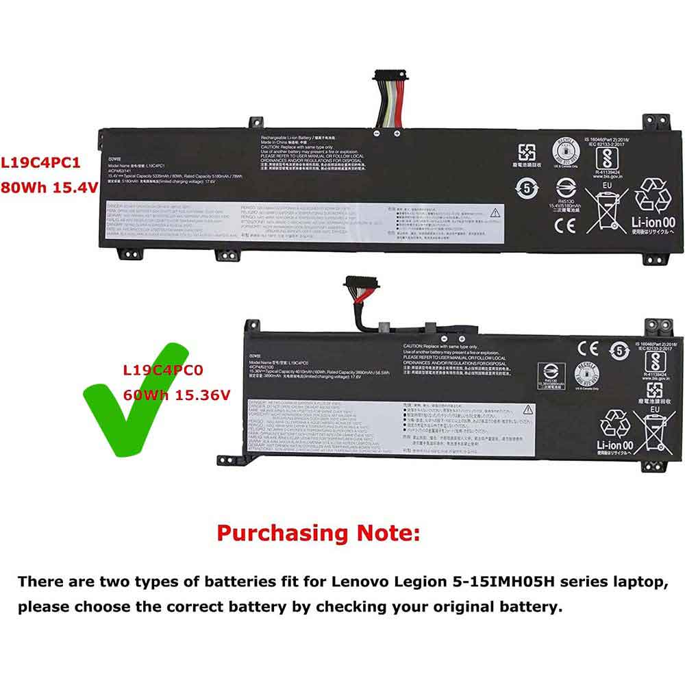 Lenovo Legion 5i 15ARH05 15IMH05 battery