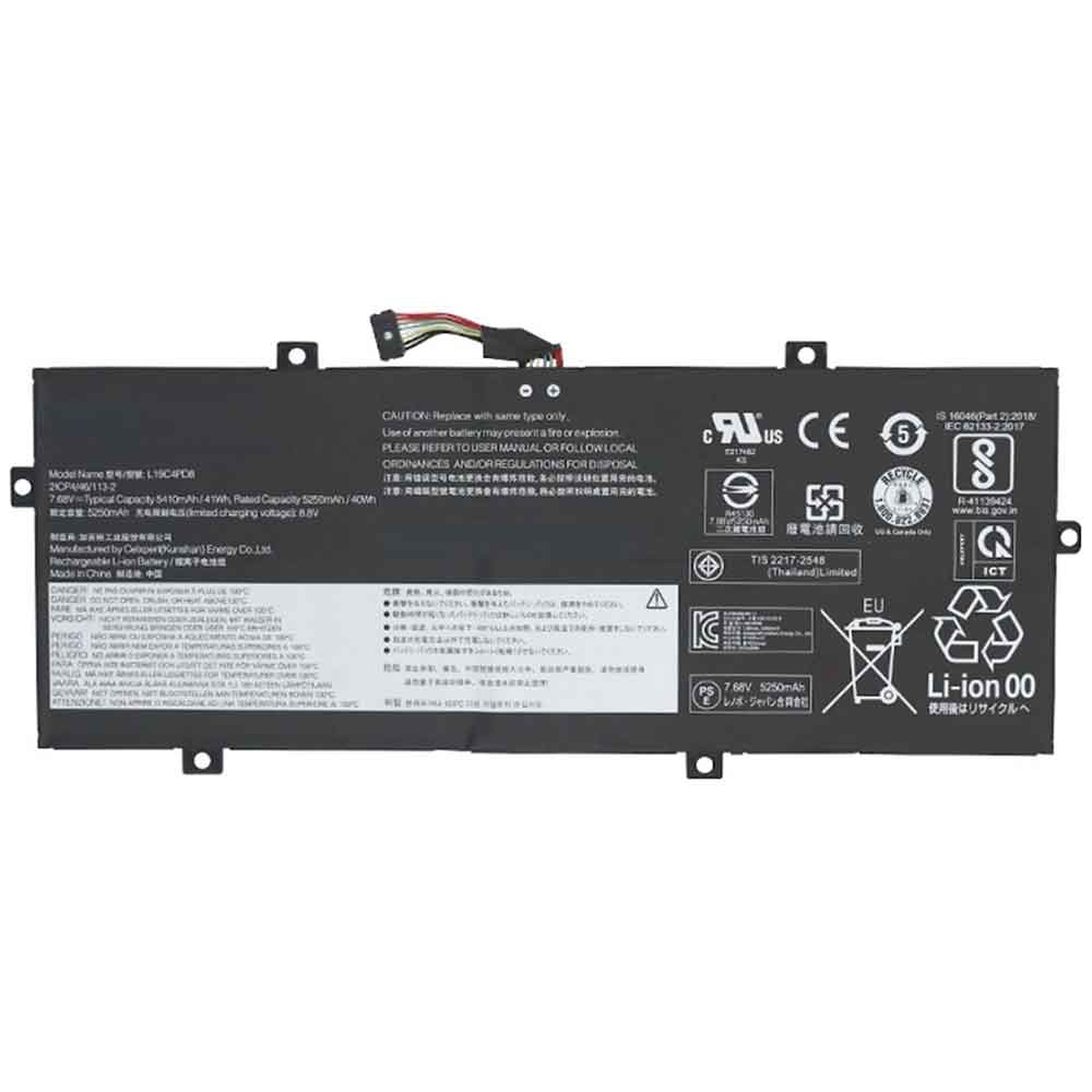 7.68V 5250mAh L19C4PD8 Laptop Battery for Lenovo Yoga Duet IML 2020