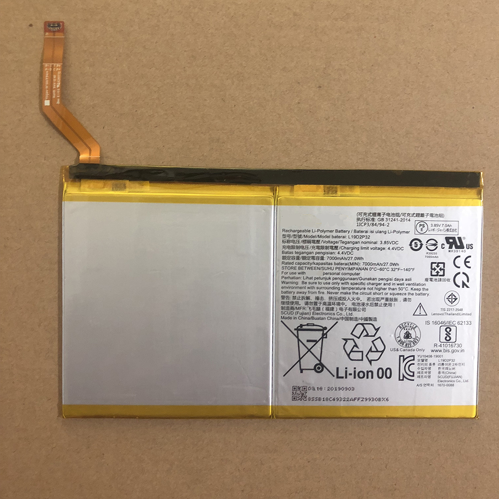 3.85V/4.4V 7000mAh/27WH L19D2P32 Smartphone Battery for Lenovo L19D2P32