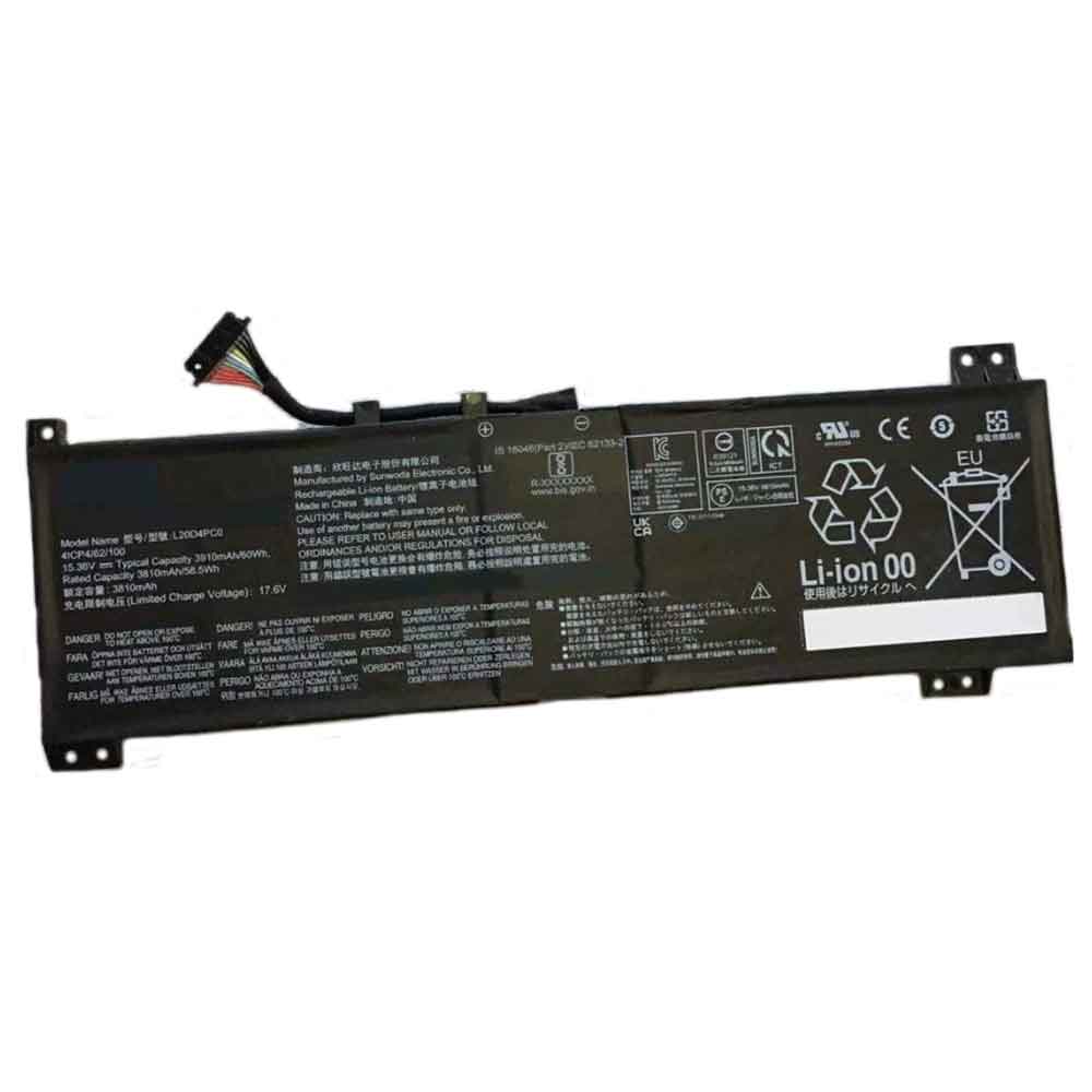 15.36V 3810mAh L20D4PC0 Laptop Battery for Lenovo Legion 5-15ITH6H 5-15ACH6A