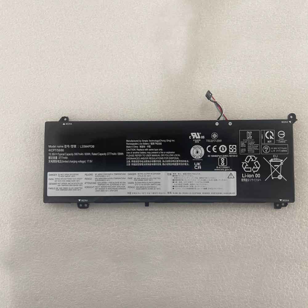 15.36V 3777mAh L20M4PDB Laptop Battery for Lenovo ThinkBook 14 15 G2 ITL