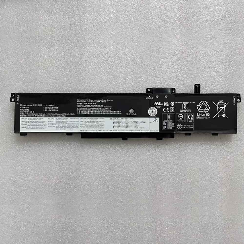 7.72V 6290mAh L21L6P70 Laptop Battery for Lenovo L21L6P70 L21M6P70 SB10W51994 5B10W51893