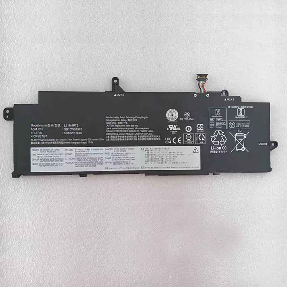 15.36V 4191mAh L21M4P75 Laptop Battery for Lenovo ThinkPad X13 Gen 3
