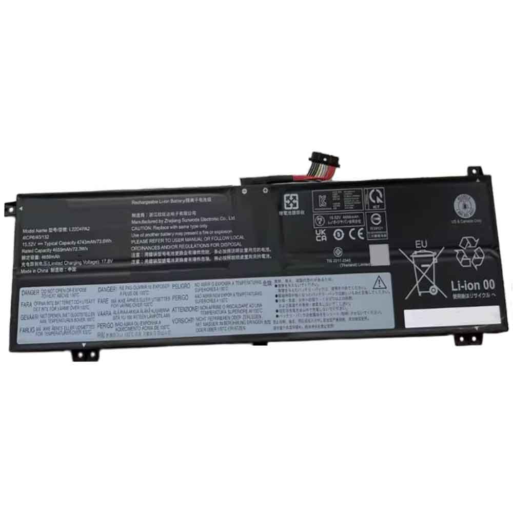 15.52V 4743mAh L22D4PA2 Laptop Battery for Lenovo L22C4PA2 L22D4PA2