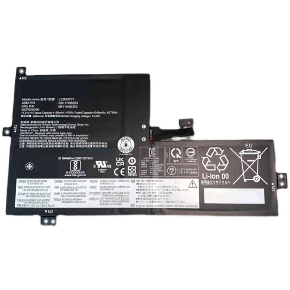 11.31V 4156mAh L22M3P71 Laptop Battery for Lenovo L22D3P72 SB11H56253