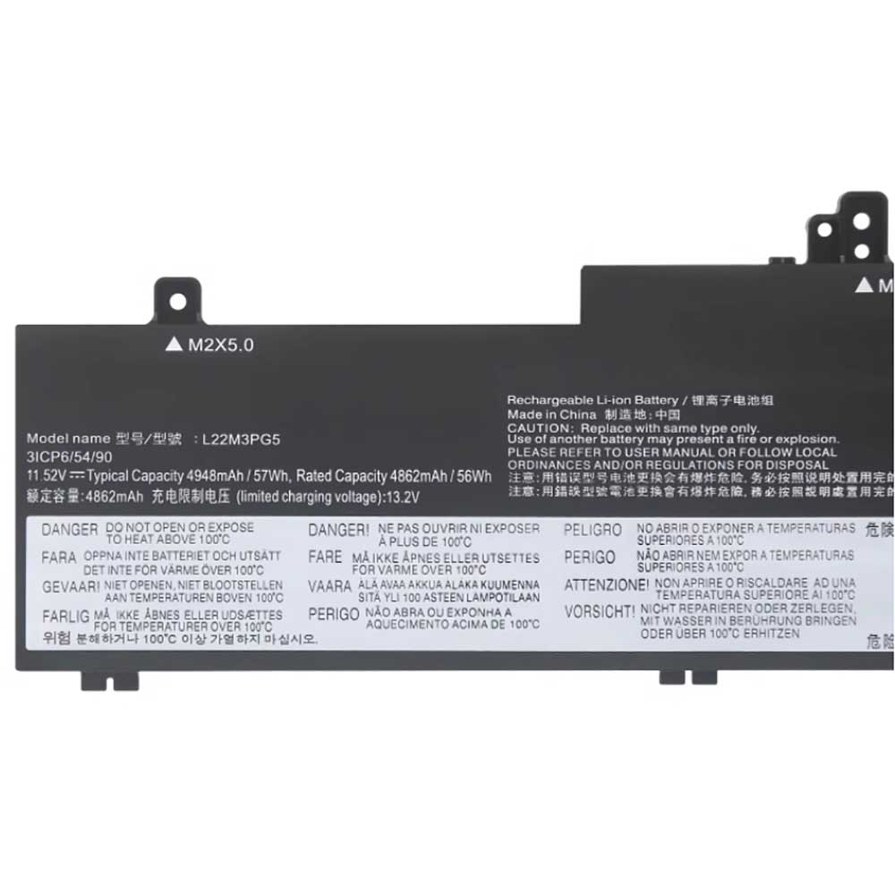 11.52V 4948mAh L22M3PG5 Laptop Battery for Lenovo ThinkPad E14 Gen 5(21JK/21JL)
