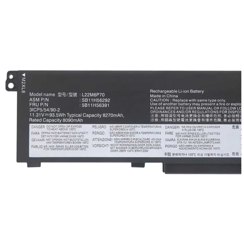 11.31V 8270mAh L22M6P70 Laptop Battery for Lenovo L22M6P70