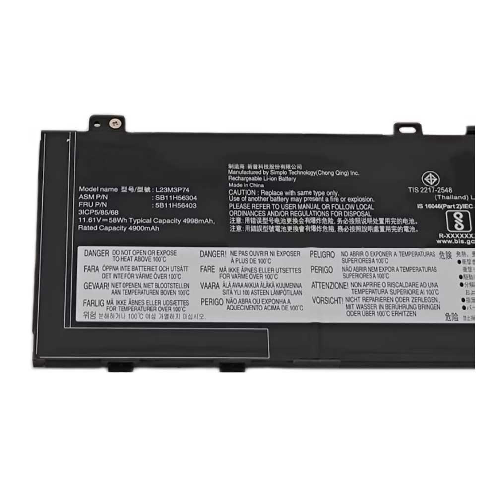 11.61V 4998mAh/58Wh L23D3P74 Laptop Battery for Lenovo ThinkPad P14s Gen 5